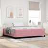 vidaXL Bedframe met matras Roze 200 x 200 cm Stof