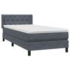 vidaXL Boxspring met matras fluweel donkergrijs 80x210 cm