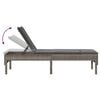 vidaXL Ligstoel met kussen grijs 55x200x44cm polyrotan