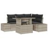 vidaXL Tuin Sofa Set met kussen 5 pcs Lichtgrijs poly rattan