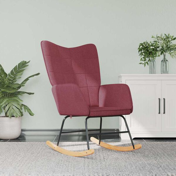 vidaXL Schommelstoel stof wijnrood