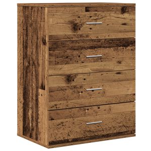 vidaXL Dressoir met lade Oudhout 60 x 39 x 80 cm Bewerkt hout