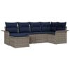 vidaXL Tuin Sofa Set 6 st Grijs poly rattan