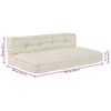 vidaXL Pallet Sofa Kussen 2 pcs Cr&egrave;mekleurig 120 x 80 x 38 cm Stof