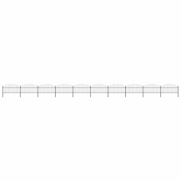 vidaXL Tuinhek met speerpunt staal 1781,5x125 cm zwart