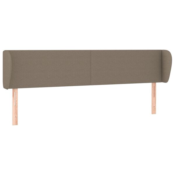 vidaXL Hoofdbord met randen 203x23x78/88 cm stof taupe