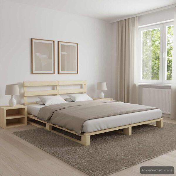 vidaXL Bedframe pallet massief grenenhout 160x200 cm
