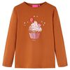 Kindershirt met lange mouwen 92 cognackleurig