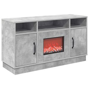 vidaXL Elektrische haard Beton 100 x 33 x 55 cm Bewerkt hout