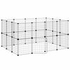 vidaXL Huisdierenkooi met deur 28 panelen 140x105x70 cm staal zwart