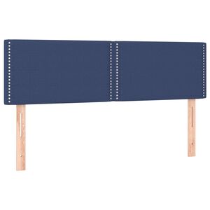 vidaXL Hoofdborden 144x5x78/88 cm stof blauw