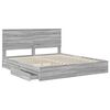 vidaXL Opslag bed met lade Grijs Sonoma 180 x 200 cm Bewerkt hout
