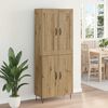vidaXL Hoge kast Artisan Eiken 69,5 x 34 x 180 cm Bewerkt hout