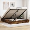 vidaXL Ottoman Bedframe met opslag Gerookte Eik 203 x 160 x 25 cm