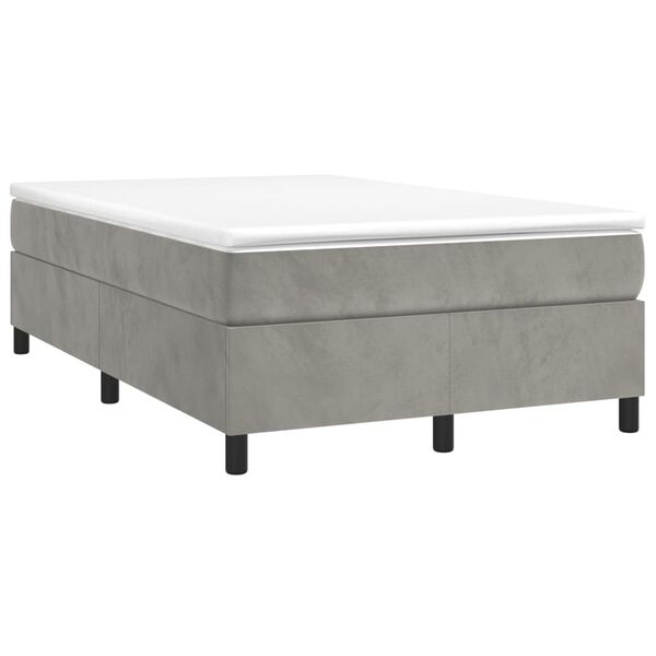 vidaXL Boxspring bed 120x200 cm fluweel lichtgrijs
