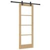 vidaXL Schuifdeur Naturel 73,5 x 198,5 cm Massief grenenhout en glas