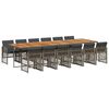 vidaXL 13-delige Tuinset met kussens poly rattan grijs