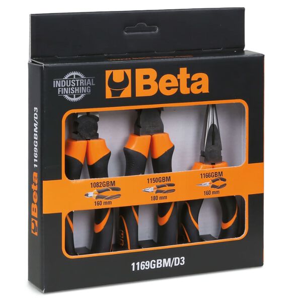 Beta Tools 3-delige Tangenset 1169GBM/D3 met bi-materiaal handvatten
