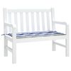vidaXL Tuinbankkussen gestreept 100x50x4 cm oxford stof wit en blauw
