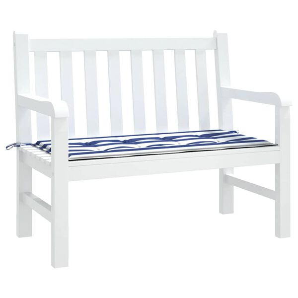 vidaXL Tuinbankkussen gestreept 100x50x4 cm oxford stof wit en blauw