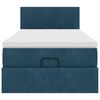 vidaXL Ottoman bed met matras en LED's 90x190cm fluweel donkerblauw