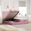 vidaXL Ottoman bed met matrassen 200x200cm fluweel roze