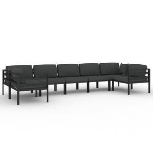 vidaXL 7-delige Loungeset met kussens aluminium antracietkleurig