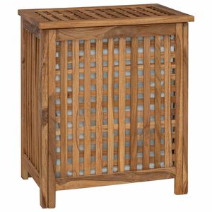 vidaXL Wasmand Naturel Massief Teakhout