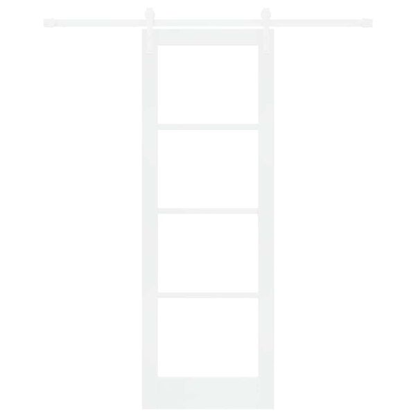 vidaXL Schuifdeur ORKDAL Wit 73,5 x 211 cm Massief grenenhout en glas