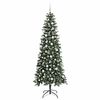 vidaXL Kunstkerstboom met 300 LED Groen 210 cm PVC en Plastic en Staal