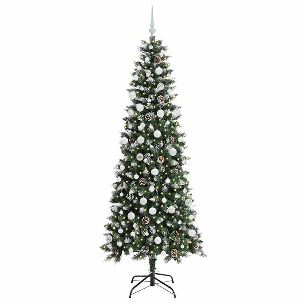 vidaXL Kunstkerstboom met 300 LED Groen 210 cm PVC en Plastic en Staal