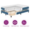 vidaXL Boxspringbed met matras Donkerblauw 200 x 180 cm Polyester