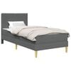 vidaXL Bedframe met matras Donkergrijs 90 x 190 cm Stof