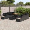 vidaXL Tuinbankenset 11 pcs Zwart poly rattan