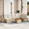 vidaXL Tuin Sofa Set met kussen 8 pcs Beige Poly riet