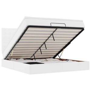 vidaXL Ottoman bed met matras en LED's 160x200cm kunstleer wit