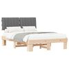 vidaXL Bedframe met Gevoerd Hoofdgedeelte Lichtgrijs 140 x 190 cm