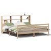 vidaXL Bed met boekenkast zonder matras massief grenenhout 200x200 cm