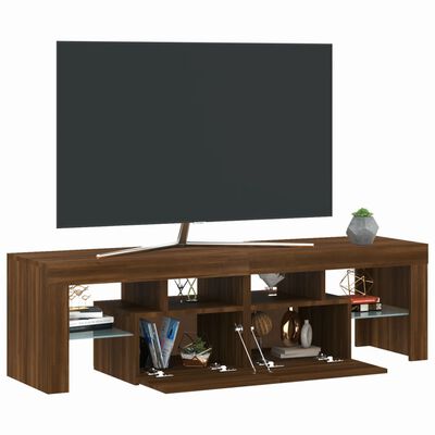 vidaXL Tv-meubel LED-verlichting 140x36,5x40 cm bruin eikenkleur