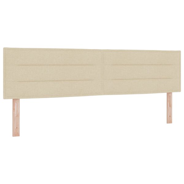 vidaXL LED Hoofdbord met LED-striplichten Cr&egrave;me 180 cm Polyester