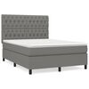 vidaXL Boxspring met matras stof donkergrijs 140x190 cm