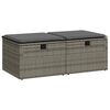 vidaXL 2-delige Loungeset met kussens poly rattan acacia grijs