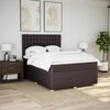 vidaXL Boxspring met matras stof donkerbruin 140x190 cm