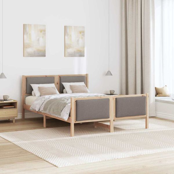 vidaXL Bedframe met hoofdeinde Taupe 140 x 200 cm Stof