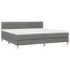vidaXL Boxspring met matras en LED stof donkergrijs 200x200 cm
