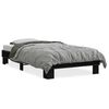 vidaXL Bedframe bewerkt hout en metaal zwart 90x190 cm