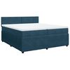 vidaXL Boxspring met matras fluweel blauw 200x200 cm