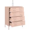 vidaXL Dressoir 68x39x89 cm staal roze