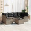 vidaXL Tuin Sofa Set 7 pcs Grijs Poly riet