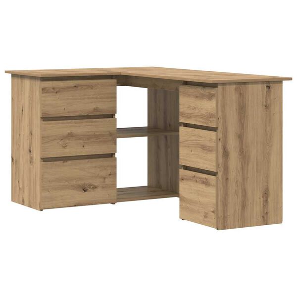 vidaXL Hoekbureau 145x100x76 cm bewerkt hout artisanaal eikenkleur
